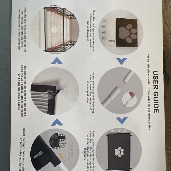 Portable Mesh Gate for Pets - 70*32 inch - Picture 2 of 2